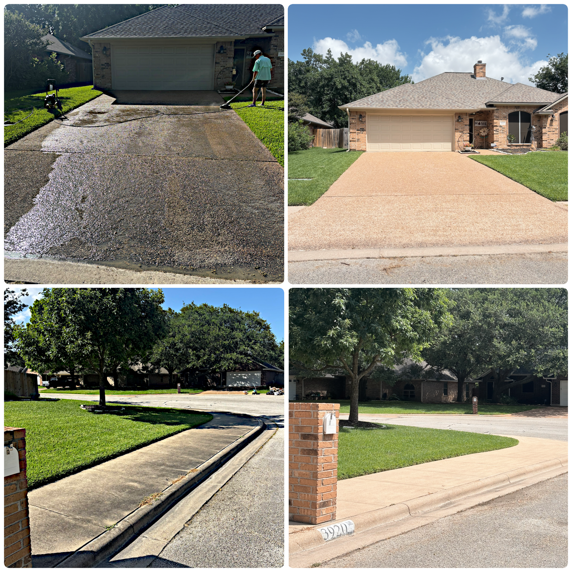 Driveway & curb before/after collage